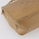 CHANEL Matelasse Chain Shoulder Bag Lamb Skin Beige Gold CC Auth bs30479-16