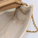 CHANEL Matelasse Chain Shoulder Bag Lamb Skin Beige Gold CC Auth bs30479-19