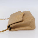 CHANEL Matelasse Chain Shoulder Bag Lamb Skin Beige Gold CC Auth bs30479-3