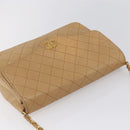 CHANEL Matelasse Chain Shoulder Bag Lamb Skin Beige Gold CC Auth bs30479-6