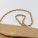 CHANEL Matelasse Chain Shoulder Bag Lamb Skin Beige Gold CC Auth bs30479-8