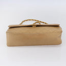 CHANEL Matelasse Chain Shoulder Bag Lamb Skin Beige Gold CC Auth bs30479-5