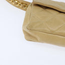 CHANEL Matelasse Waist Pouch Lamb Skin Beige Gold CC Auth bs30480-9