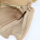 CHANEL Matelasse Waist Pouch Lamb Skin Beige Gold CC Auth bs30480-20