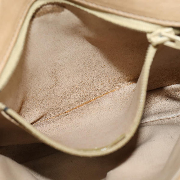 CHANEL Matelasse Waist Pouch Lamb Skin Beige Gold CC Auth bs30480