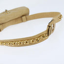 CHANEL Matelasse Waist Pouch Lamb Skin Beige Gold CC Auth bs30480-7