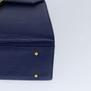 VALENTINO Medal Hand Bag Leather Blue Gold Auth bs30482-14