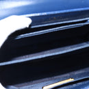 VALENTINO Medal Hand Bag Leather Blue Gold Auth bs30482-11