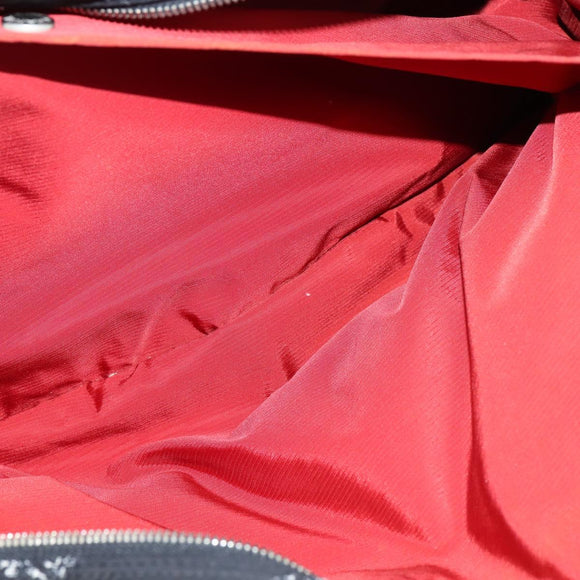 CHANEL Travel Line Boston Bag Nylon Black Silver CC Auth bs30483