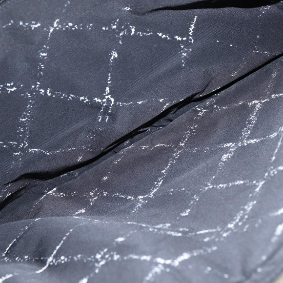 CHANEL Travel Line Boston Bag Nylon Black Silver CC Auth bs30483