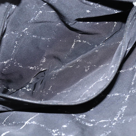 CHANEL Travel Line Boston Bag Nylon Black Silver CC Auth bs30483