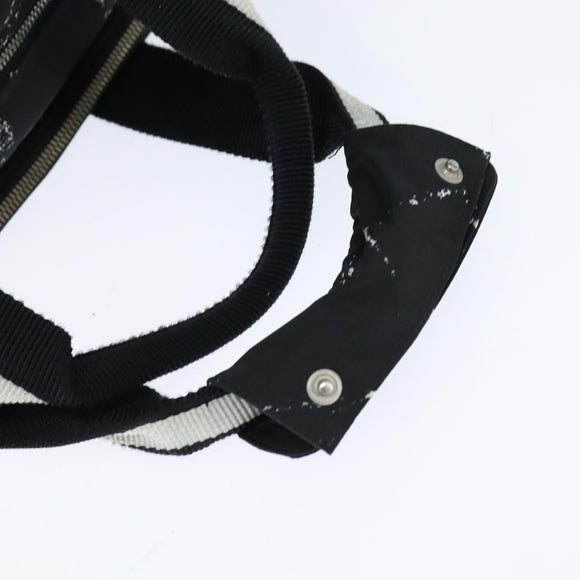 CHANEL Travel Line Boston Bag Nylon Black Silver CC Auth bs30483