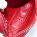 CHANEL Matelasse Fringe Chain Shoulder Bag Lamb Skin Red Gold CC Auth bs30487-17