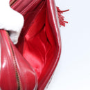 CHANEL Matelasse Fringe Chain Shoulder Bag Lamb Skin Red Gold CC Auth bs30487-22