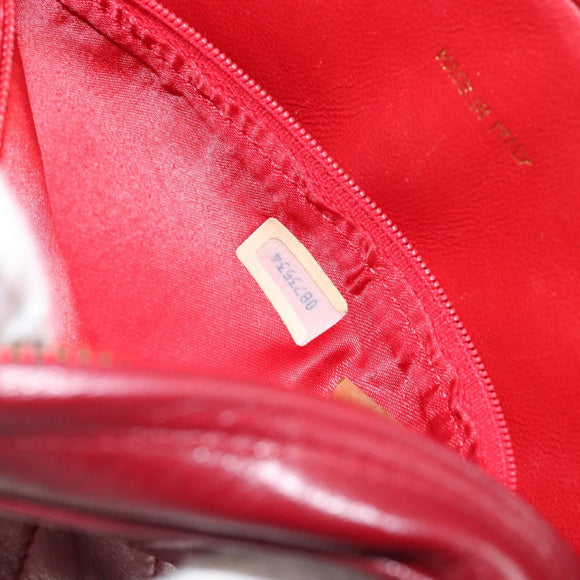 CHANEL Matelasse Fringe Chain Shoulder Bag Lamb Skin Red Gold CC Auth bs30487