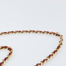 CHANEL Matelasse Fringe Chain Shoulder Bag Lamb Skin Red Gold CC Auth bs30487-8