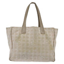 CHANEL New Travel Line Tote Bag Nylon Beige Gold CC Auth bs30490-3