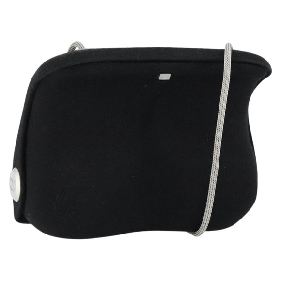 CHANEL Hip bag Shoulder Bag Cotton Black CC Auth bs30491