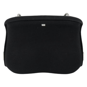 CHANEL Hip bag Shoulder Bag Cotton Black CC Auth bs30491 - 0