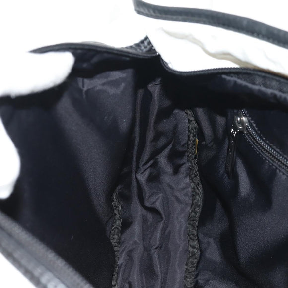 CHANEL Sports Line Shoulder Bag Nylon White Silver CC Auth bs30493