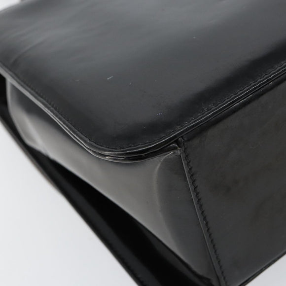 CHANEL Flap Chain Shoulder Bag Patent leather Black Silver CC Auth bs30494