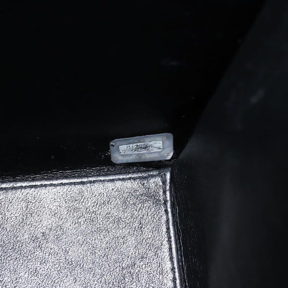 CHANEL Flap Chain Shoulder Bag Patent leather Black Silver CC Auth bs30494