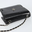 CHANEL Flap Chain Shoulder Bag Patent leather Black Silver CC Auth bs30494-6