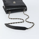 CHANEL Flap Chain Shoulder Bag Patent leather Black Silver CC Auth bs30494-7