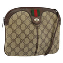 GUCCI GG Supreme Web Sherry Line Bag PVC Beige Gold 904 02 047 Auth bs30496-1