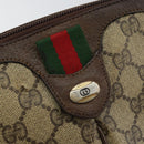 GUCCI GG Supreme Web Sherry Line Bag PVC Beige Gold 904 02 047 Auth bs30496-14