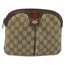 GUCCI GG Supreme Web Sherry Line Bag PVC Beige Gold 904 02 047 Auth bs30496-2