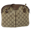 GUCCI GG Supreme Web Sherry Line Bag PVC Beige Gold 904 02 047 Auth bs30496-3