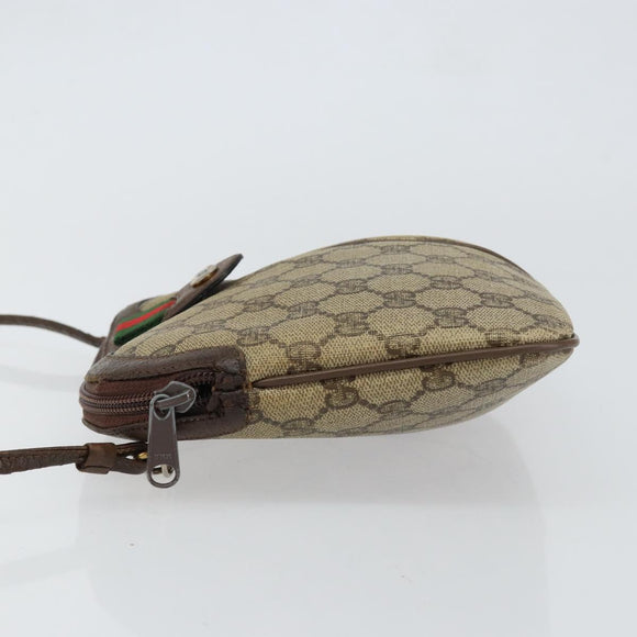 GUCCI GG Supreme Web Sherry Line Bag PVC Beige Gold 904 02 047 Auth bs30496