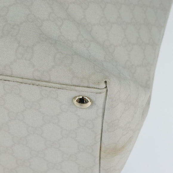 GUCCI GG Supreme Sherry Line Tote Bag PVC Leather Red White Navy Auth bs30498