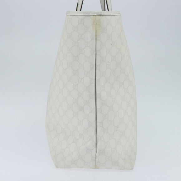 GUCCI GG Supreme Sherry Line Tote Bag PVC Leather Red White Navy Auth bs30498