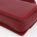 FENDI Hand Bag Leather Red Gold Auth bs30500-15