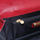 FENDI Hand Bag Leather Red Gold Auth bs30500-18