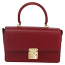 FENDI Hand Bag Leather Red Gold Auth bs30500-13