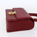 FENDI Hand Bag Leather Red Gold Auth bs30500-4