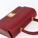FENDI Hand Bag Leather Red Gold Auth bs30500-6