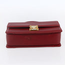FENDI Hand Bag Leather Red Gold Auth bs30500-5