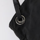 FENDI Zucca Canvas Shoulder Bag Nylon Black Silver Auth bs30501-9