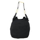 FENDI Shoulder Bag Nylon Black Gold Silver Auth bs30502-2