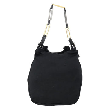 FENDI Shoulder Bag Nylon Black Gold Silver Auth bs30502 - 0