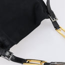 FENDI Shoulder Bag Nylon Black Gold Silver Auth bs30502-6