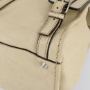 Chloe Edith Boston Bag Leather Beige Silver Auth bs30503-14