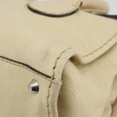 Chloe Edith Boston Bag Leather Beige Silver Auth bs30503-17