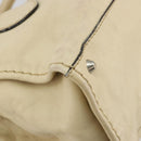 Chloe Edith Boston Bag Leather Beige Silver Auth bs30503-18