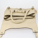 Chloe Edith Boston Bag Leather Beige Silver Auth bs30503-9