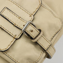 Chloe Edith Boston Bag Leather Beige Silver Auth bs30503-20